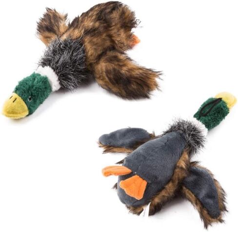 AOTOHOOPE Dog Toys for Aggressive Chewers, Pet Mallard Duck Dog Toy, Squeaky Plush Puppy Dog Toy for Small Dogs - 2 Pieces in Saudi Arabia
