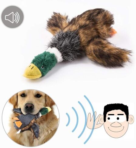 AOTOHOOPE Dog Toys for Aggressive Chewers, Pet Mallard Duck Dog Toy, Squeaky Plush Puppy Dog Toy for Small Dogs - 2 Pieces in Saudi Arabia