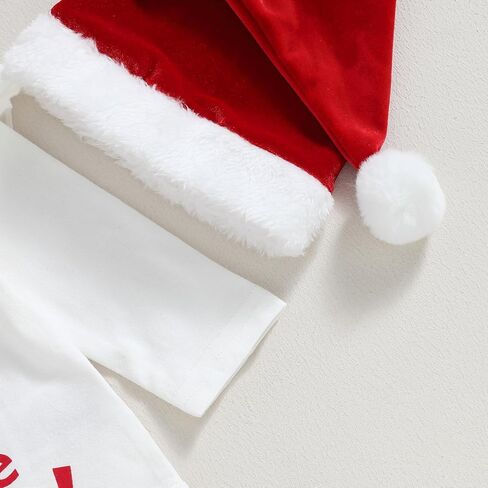 Louatui Christmas Baby Boy Girl Outfit Infant The Baby Who Stole Christmas Outfit Romper Furry Suspender Pants Xmas Gifts in Kuwait