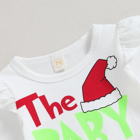 Louatui Christmas Baby Boy Girl Outfit Infant The Baby Who Stole Christmas Outfit Romper Furry Suspender Pants Xmas Gifts in Kuwait