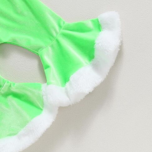 Louatui Christmas Baby Boy Girl Outfit Infant The Baby Who Stole Christmas Outfit Romper Furry Suspender Pants Xmas Gifts in Kuwait