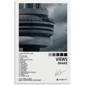 doops Drake Poster Views Album Cover Posters for Room Aesthetic Canvas Wall Art Decor 12x18inch(30x45cm) in Saudi Arabia