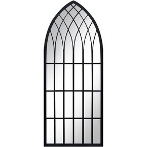 Eastwell Decorative Wall Mirrors Arched Window Mirrors Large Metal Frame Mirrors for Living Room Bedroom Entryway Bathroom Vanity, Farmhouse & Mid-Century Wall Decor（Black, 39.6“×9.8"