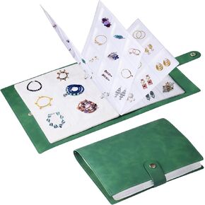 VINAIDA Jewelry Storage Book, PU Leather Travel Jewelry Organizer with Anti-drop Extra Sturdy Transparent Pockets With Write On Label Portable Earrings Album Binder for Ring,Necklace Stud in Kuwait