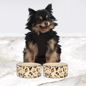 Juicy Couture Ceramic Treat Canister - Black & White Stripe Pet Treat Container - Dog or Cat Treat Jar