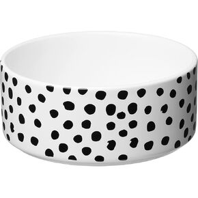 Amici Pet Dots Pet Food Bowl | Pet Food and Water Dish | 28 Ounce Capacity | Dog Food Bowl with White & Black Dots Design | Anti-Slip Ceramic Pet Food Dish in Kuwait