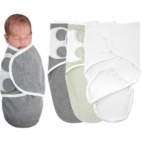 VitalCozy 3 Pcs Preemie Swaddle Blankets Easy Adjustable Swaddle Blanket Wrap with Zipper Cotton Newborn Swaddles Sleep Swaddle Baby Swaddles for Preemie Boys and Girls Diaper Changes, 3 Colors in Saudi Arabia