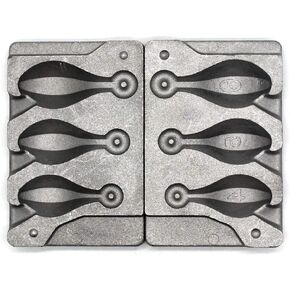 Adygil Bank Sinker Mold with 3 Cavities and 4.5.6-Ounce,Without Handle