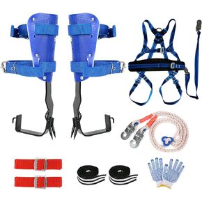 WMLBK Tree Climbing Spike Set, Adjustable Tree Climbing Gear Alloy Steel Pole Climbing Double Spurs Non-Slip Strap Pedal for Climbing, Logging, Hunting, Observation & Outdoor Reaction in Kuwait