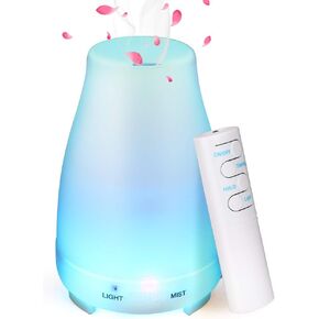 GeeRic Essential Oil Diffuser 150ml, Ultrasonic Air Humidifier Mist Aroma Electric Fragrance with Remote Control 7 Colors Changing Auto Shut Off for Bedroom/Living Room/Spa/Yoga in Kuwait