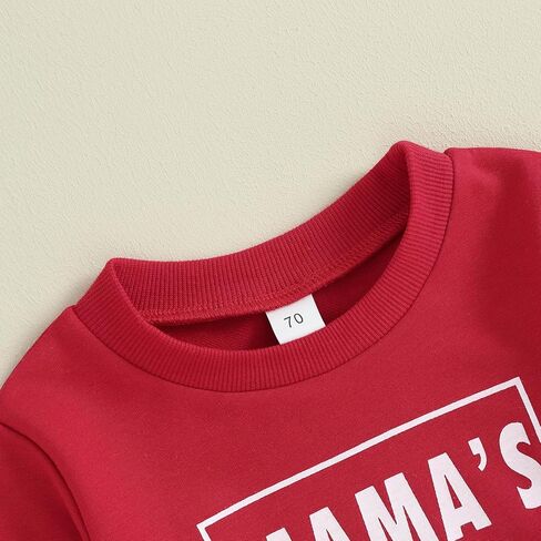 Mandizy Baby Boy Christmas Outfit Long Sleeve Crewneck Sweatshirt Tops Solid Jogger Pants Tracksuit Clothes Set in Kuwait