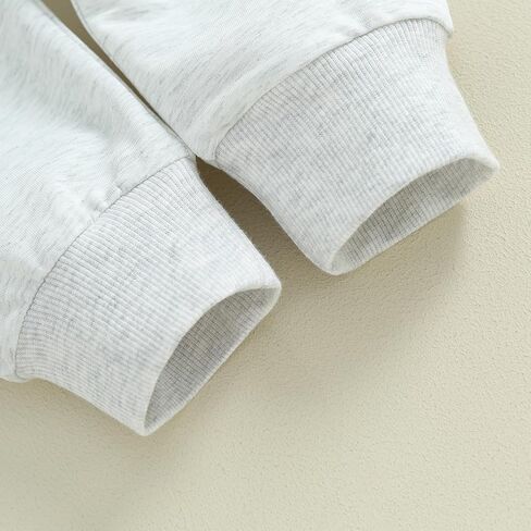 Mandizy Baby Boy Christmas Outfit Long Sleeve Crewneck Sweatshirt Tops Solid Jogger Pants Tracksuit Clothes Set in Kuwait