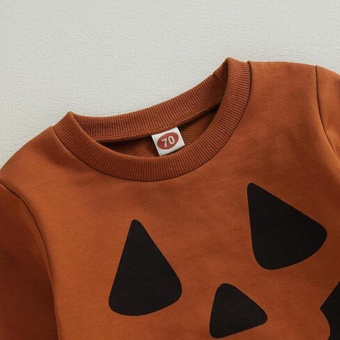 Toddler Baby Boy Halloween Outfit Long Sleeve Ghost/Pumpkin Sweatshirt Tops Elastic Pants 2PCS Fall Winter Clothes in Saudi Arabia