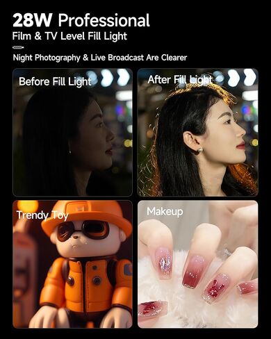 MARTVSEN Magnetic LED Video Light, Portable Multifunctional Camera Light Fill Light, 28W Built-in 5400mAh Rechargeable Battery, CRI 95 2700-6500K Photo Light for Pictures Video Recording in Kuwait