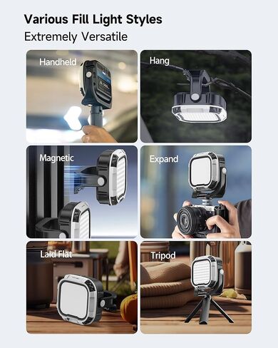 MARTVSEN Magnetic LED Video Light, Portable Multifunctional Camera Light Fill Light, 28W Built-in 5400mAh Rechargeable Battery, CRI 95 2700-6500K Photo Light for Pictures Video Recording in Kuwait