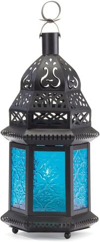 فانوس زجاجي مغربي أزرق اللون من كوهلر 37438 in Kuwait