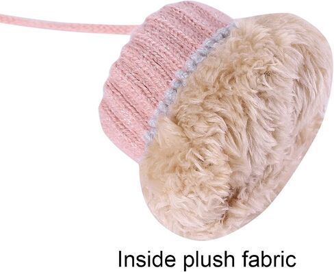 Kids Fleece Lined Knit Mittens Toddler Warm Winter Gloves with String Full Finger Gloves Thermal Snow Ski Gloves for Age 2-4Y in Saudi Arabia