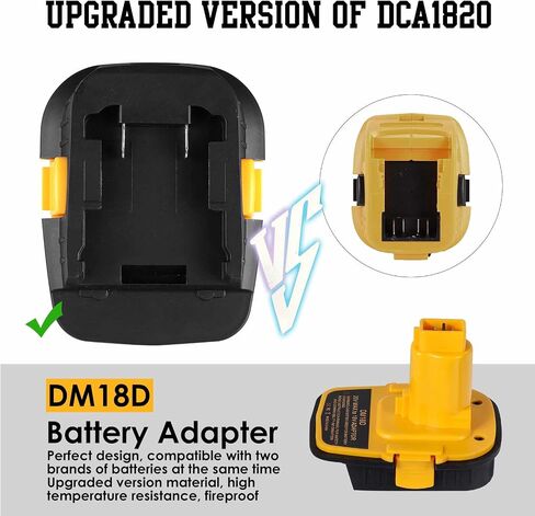 DM18D Battery Adapter for Dewalt 18V Tools, Replace DCA1820 for DeWalt 20V & for Milwaukee M18 Lithium Battery to for DeWalt 18V NiCad & NiMh Battery Tools, with USB Port (1 Pack) in Saudi Arabia