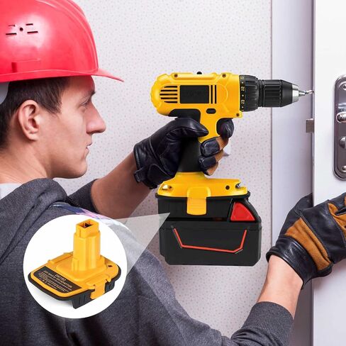 DM18D Battery Adapter for Dewalt 18V Tools, Replace DCA1820 for DeWalt 20V & for Milwaukee M18 Lithium Battery to for DeWalt 18V NiCad & NiMh Battery Tools, with USB Port (1 Pack) in Saudi Arabia