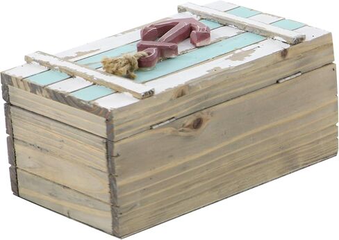 Deco 79 Wood Box Nautical Maritime Decor, 10-Inch by 7-Inch, Set of 2 in Kuwait