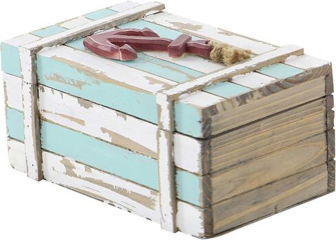Deco 79 Wood Box Nautical Maritime Decor, 10-Inch by 7-Inch, Set of 2 in Kuwait