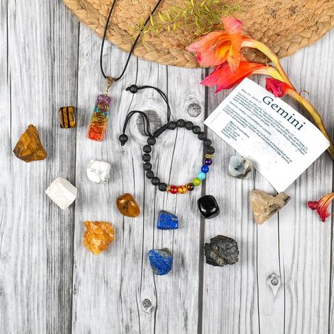 Gemini Crystal Set - Zodiac Crystals - Zodiac Sign - Healing Crystal - Gem Stones Rocks Crystals - Gemini Gifts - Crystal Set - Crystal Gifts - Astrology Gifts for Women - Spiritual Gifts for Women in Kuwait