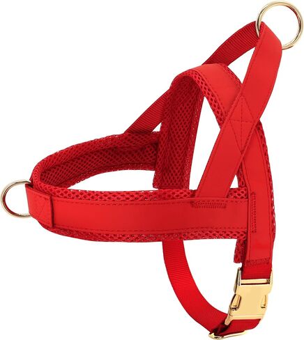PET ARTIST No Pull Dog Harness, Soft Padded Leather Dog Harness, Step in Dog Harness with Heavy Duty Metal Buckle, Adjustable Quick Fit Dog Strap Vest Harness for Large Dogs Walking Training(Brown,L) in Kuwait