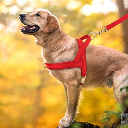 PET ARTIST No Pull Dog Harness, Soft Padded Leather Dog Harness, Step in Dog Harness with Heavy Duty Metal Buckle, Adjustable Quick Fit Dog Strap Vest Harness for Large Dogs Walking Training(Brown,L) in Kuwait
