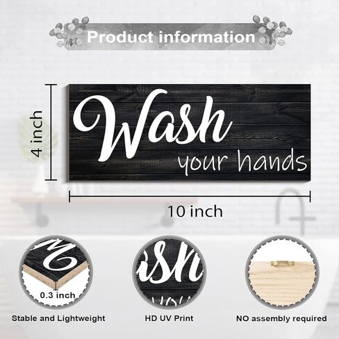 قواعد الحمام جدار ديكور 4 لوحات مضحك اقتباس الخشب جدار علامة ريفي مزرعة خمر طباعة لوحة خشبية ديكور المرحاض جاهزة للتعليق (10 "× 4" × 4، ب) in Kuwait