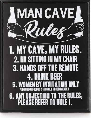 Man Cave Decor - Man Cave Rules sign - Gifts for men who have everything in Kuwait