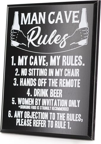 Man Cave Decor - Man Cave Rules sign - Gifts for men who have everything in Kuwait