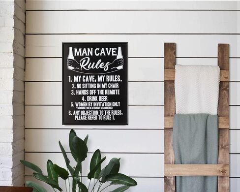 Man Cave Decor - Man Cave Rules sign - Gifts for men who have everything in Kuwait