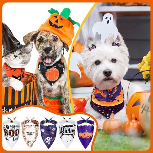 Frienda 20 Pieces Dog Bandana Point Adjustable and Washable Triangle Scarf Kerchiefs Dog Bib Accessories for Small to Medium Puppy Cat(Romantic Patterns) in Kuwait