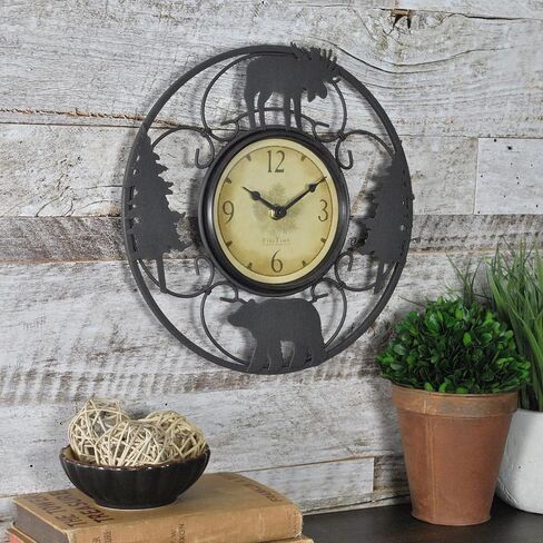 FirsTime & Co. Wildlife Wire Wall Clock, 11", Brown/Black in Saudi Arabia