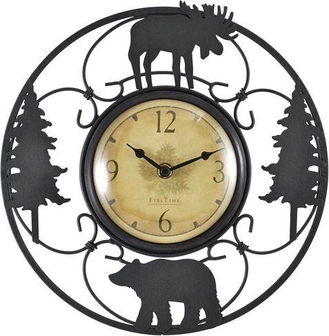 FirsTime & Co. Wildlife Wire Wall Clock, 11", Brown/Black in Saudi Arabia