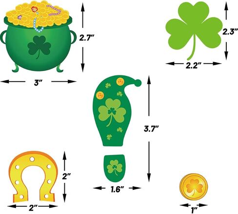 St. Patrick's Day Decorations Leprechaun Footprint Floor Decals 184 Ct Shamrock Gold Coin Clings Stickers for Home Window 40 Pairs Footprints in Saudi Arabia