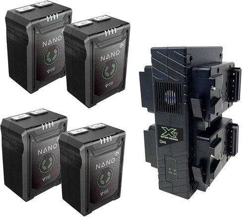 حزمة بطاريات ذكية Core SWX 4 Pack Nano 98Wh 14.8V Micro V-Mount مع شاحن رباعي in Kuwait