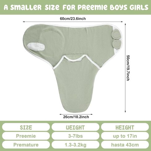 VitalCozy 3 Pcs Preemie Swaddle Blankets Easy Adjustable Swaddle Blanket Wrap with Zipper Cotton Newborn Swaddles Baby Sleep for Preemie Boys Girls Diaper Changes, 3 Colors in Saudi Arabia