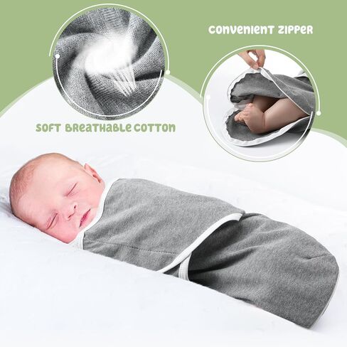 VitalCozy 3 Pcs Preemie Swaddle Blankets Easy Adjustable Swaddle Blanket Wrap with Zipper Cotton Newborn Swaddles Baby Sleep for Preemie Boys Girls Diaper Changes, 3 Colors in Saudi Arabia