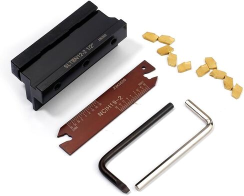 OSCARBIDE 1/2''Self-Lock Block SLTBN12-2 with Adjustable Blade NCIH19-2,Tin Coated 10 pcs GTN-2 Carbide Inserts Parting Grooving Cut-Off Tool Set in Saudi Arabia