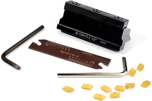 OSCARBIDE 1/2''Self-Lock Block SLTBN12-2 with Adjustable Blade NCIH19-2,Tin Coated 10 pcs GTN-2 Carbide Inserts Parting Grooving Cut-Off Tool Set in Saudi Arabia