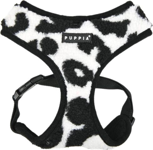 Puppia Serval Dog Harness Over-The-Head Warm Winter Leopard Pattern Adjustable Chest for Small and Medium Dog, Beige, Small in Saudi Arabia