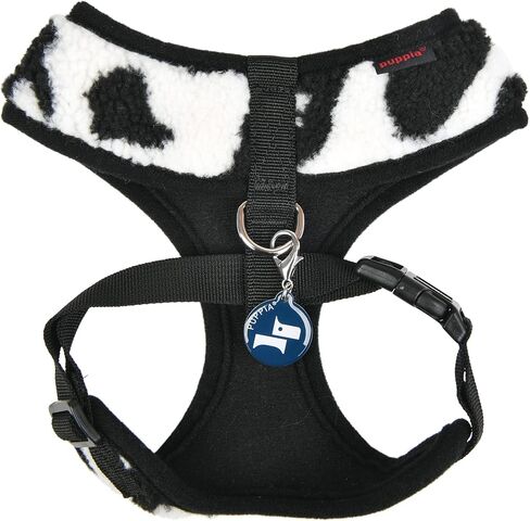 Puppia Serval Dog Harness Over-The-Head Warm Winter Leopard Pattern Adjustable Chest for Small and Medium Dog, Beige, Small in Saudi Arabia