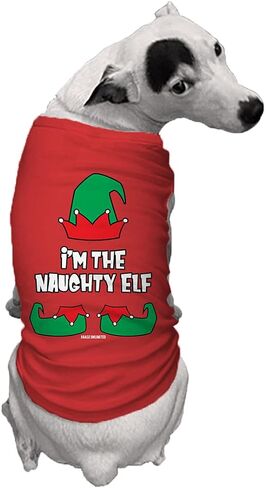 I'm The Naughty Elf - قميص للكلاب (أسود، كبير) in Kuwait
