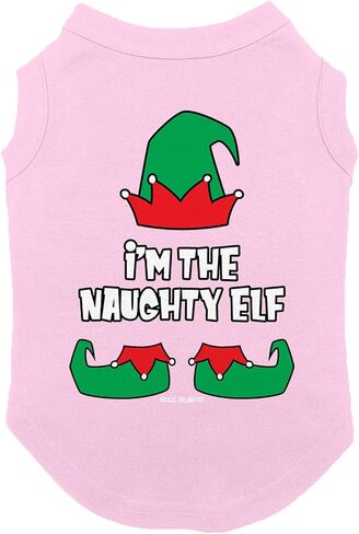 I'm The Naughty Elf - قميص للكلاب (أسود، كبير) in Kuwait