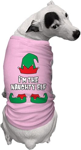 I'm The Naughty Elf - قميص للكلاب (أسود، كبير) in Kuwait