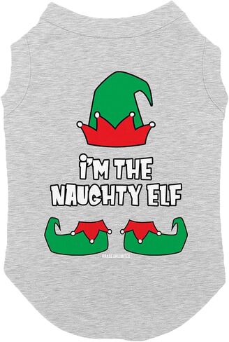I'm The Naughty Elf - قميص للكلاب (أسود، كبير) in Kuwait