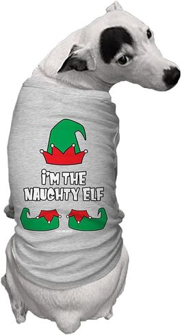 I'm The Naughty Elf - قميص للكلاب (أسود، كبير) in Kuwait