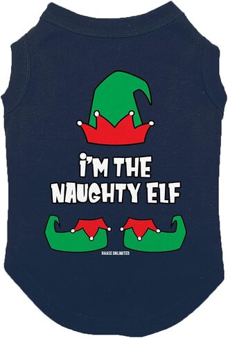 I'm The Naughty Elf - قميص للكلاب (أسود، كبير) in Kuwait