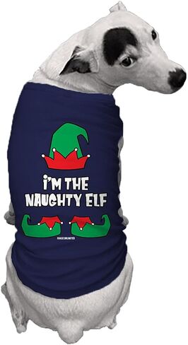 I'm The Naughty Elf - قميص للكلاب (أسود، كبير) in Kuwait